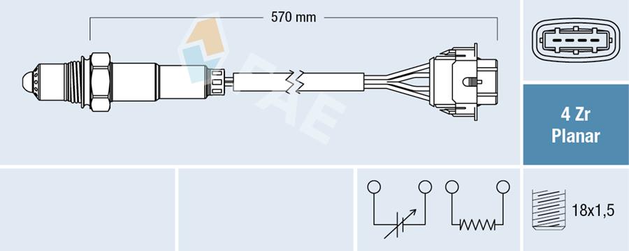 FAE 77154 Oksijen Sensörü Ön Astra J-İnsignia-Mokka-Zafira C-Aveo-Cruze-1.6-1.8 A16xer-A18xer-B16xer