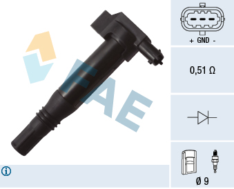 FAE 80273 Ateşleme Bobini Corsa F-Crossland-C3-C4-C-Elysee-P108-P208-P301-P308-P2008-Ds3 1.2 Puretech-Vti B12x E-D12-F12xe