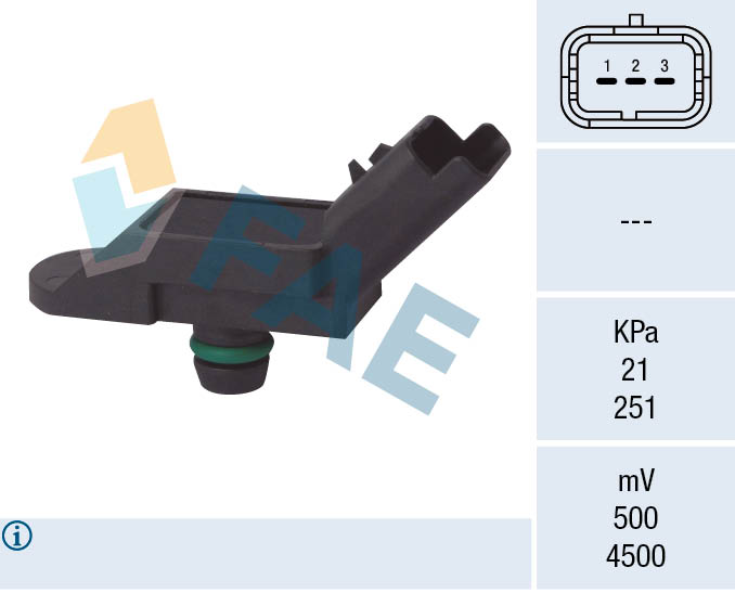 FAE 15091 Basinç Map Sensörü P207-P308-P3008-P5008-Rcz-C4-C5-Ds3 1.6 Thp-Vti Mini R55 1.6 R56