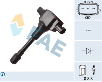 FAE 80375 Ateşleme Bobini Nissan Juke 10> Micra Iv 10> Note 06>12 Qashqai 07>13 X-Trail Iii 13> Infiniti Fx37-Fx50-G37 Renault Koleos I 08> 1.2 16v 1.6 16v 2.5 16v