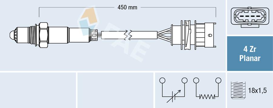 FAE 77648 Oksijen Sensörü Pozisyon 1 Astra J-Corsa D-E Insignia A-Mokka-Meriva B-Zafira C-Adam-Cruze-Aveo 1 .2-1.4 A-B-D12xel-A-B-D14xel