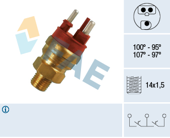 FAE 38120 Hararet Musuru 100 C - 95 C Radyator Fani Mercedes W124 W201 W210 W163 W140