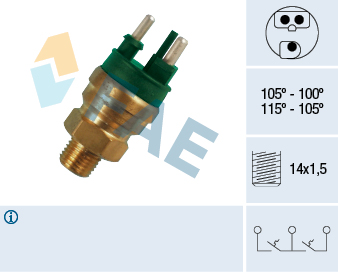 FAE 38130 Hararet Musuru 105 C - 100 C Radyator Fani Mercedes W201 W124 W126 W460 W461 W463