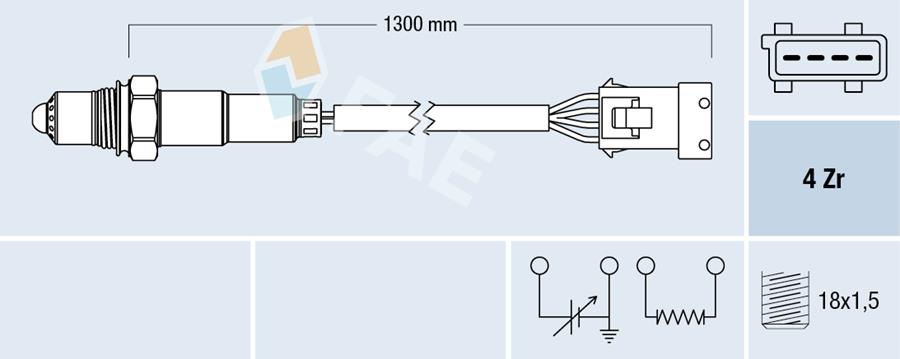 FAE 77210 Oksijen Sensörü Xsara 1.8ie 97 > P405 1.8-2.0 92-95 P406 2.0 16v 95-04
