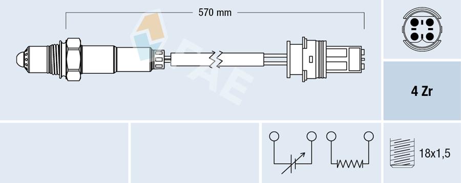 FAE 77268 Oksijen Sensoru Kat. Oncesi Bmw E36 E34 E31