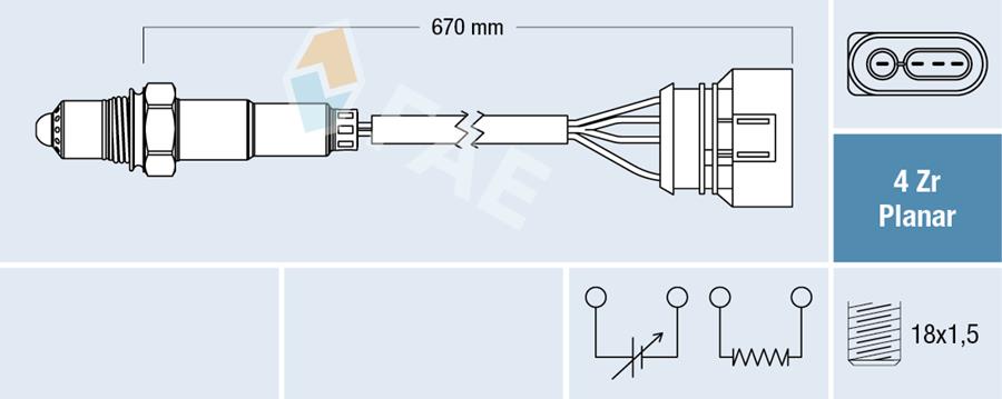 BOS-0258005660 Oksijen Sensoru Seat Inca Vw Caddy Gol Parati Polo Classic