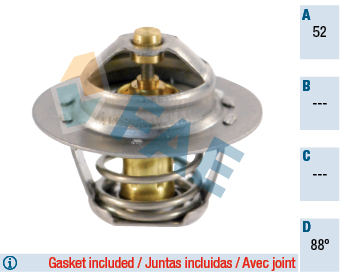 FAE 5204388 Termostat 88 C Land Rover Freelander I 18k4f L314