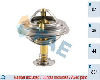 FAE 5307880 Termostat 80 C Mercedes M116 M117 M119 W124 W126 W140 R129