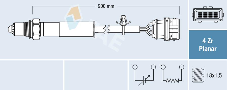 FAE 77415 Oksijen Sensoru Volvo S40 I 644 2.0 T4 00>04 V40 645 2.0 T 00>04