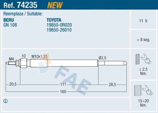 ERA 886052 Kizdirma Bujisi Toyota