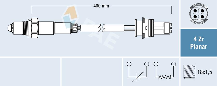FAE 77445 Oksijen Sensoru Kat. Sonrasi Bmw N52 E60 E61 E64 E65 E66