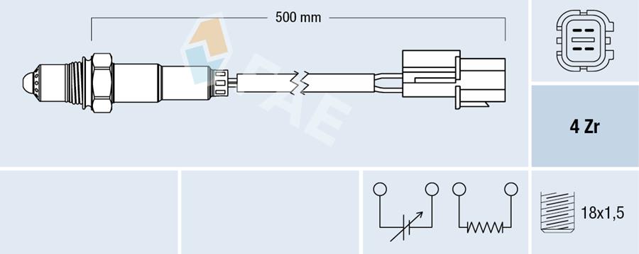 FAE 77344 Oksijen Sensörü Ön Manifold Chevrolet Aveo-Kalos 1.2 8v 1.4 16v