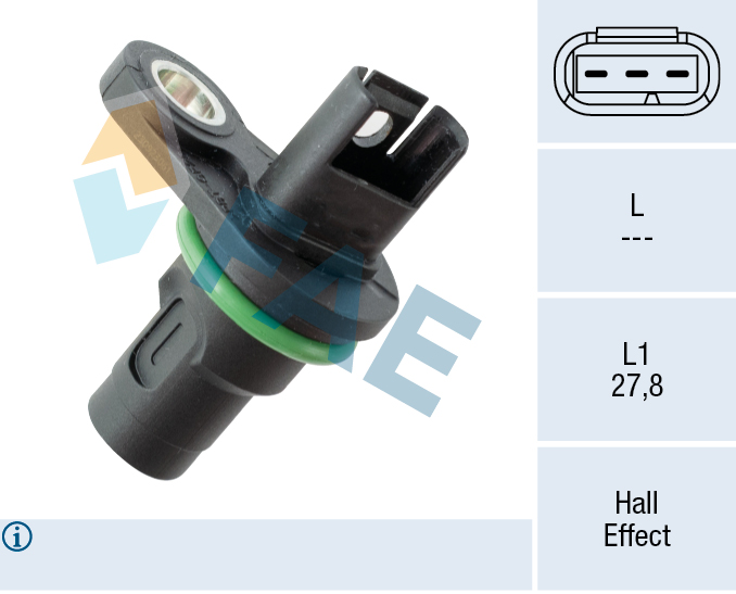 FAE 79382 Krank Mili Konum Sensoru Bmw N52 N54 N63 S65 E81 E82 E87 E88 E90 E91 E92 E93 E60 E61 F10 F11 F18 E63 E64 F06 F12 F13 E65 E66 F01 F02 E84 E83 F25 E70 E71 E85 E86 E89