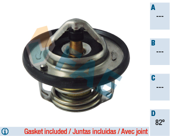 FAE 5308182 Termostat 82 C - Contali Renault Clio Iii 05> Megane Iv 18> Dacia Dokker 18> Duster Ii 18> 1.4 1. 6 Sce / Hyundai Accent Blue-İ20-İ30 / Kia Ceed-Pro / Nissan Qashqai 1.6l Hr16de J10 06-> / Juke 1.6l