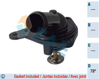 FAE 5308878 Termostat 78 C - Contali Honda Crv 2.0l K20a4 Rd8 Kasa 02-06 / Civic Type-R 2.0l K20a2 Ep3 Kas A 02-05
