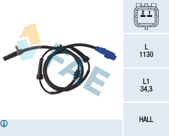 FAE 78034 Abs Devir Sensörü Ön C2-C3-P1007 02>