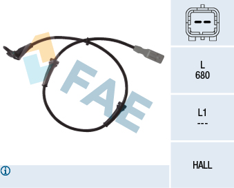 FAE 78036 Ön Abs Devir Sensörü P307 00>12 P308 07>14 P3008 09>16 P5008 09>16 C4 09> Ds4 11> Ds5 11>