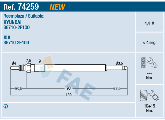 1682250080 Kizdirma Bujisi Kizdirma Bujis : 5 Volt Ix35/Tucson/Santafe