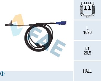 FAE 78098 Abs Hiz Sensörü Arka Citroen C5 12/02>