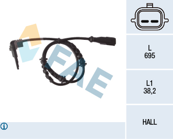 FAE 78119 Abs Sensörü Ön Sağ-Sol Renault Megane Iii 09> Fluence 09> Dacia Duster 10>