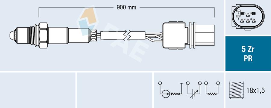 FAE 75079 Oksijen Sensoru Kat. Oncesi Mercedes W204 S204 Cl203 W212 . Bmw E81 E82 E87 E88 E90 E91 E92 E93 E6 0 E61 E63 E64 E65 E66 E85 E86