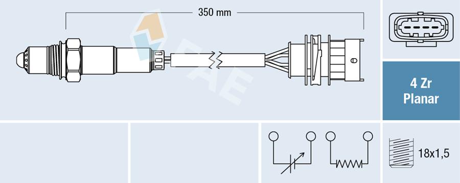 FAE 77498 Oksijen Sensörü Konum 1 Corsa D 06>14 Meriva B 10>17 Corsa E 14>19 Adam 14>19 1.0 A10xep 1.4 Neh-N El-Net-Nej