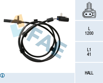 FAE 78258 Arka Abs Hiz Sensoru Sol Transit V347 V348 Tt9 2.2 155ps 11>14 2.2 Tdci 2.4 Tdci 3.2 Tdci