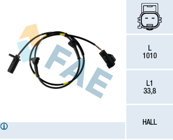 FAE 78270 Abs Hiz Sensörü Ön Sol Volvo S60 00-10 S80 01-06 V70 99-04 Xc70 02-07 1009m