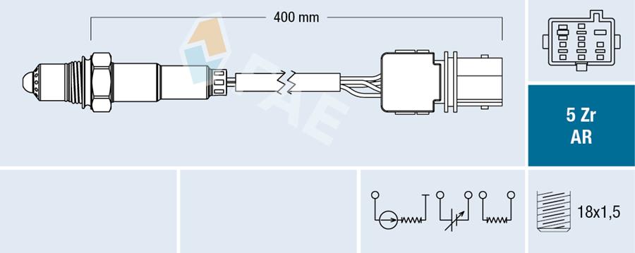 FAE 75096 Oksijen Sensoru Alfa Romeo 156 02>06 166 00>07