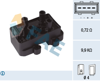 ZIC1044 Atesleme Bobini Renault Clio Ii (Bb0/1/2,Cb0/1/2) 1.2i (D7f) 1998-2005 / Clio I (B/C57,5/357) 1.2 (D7f) 1990-1998 / Twingo 1.2 (D7f) 1993-2007