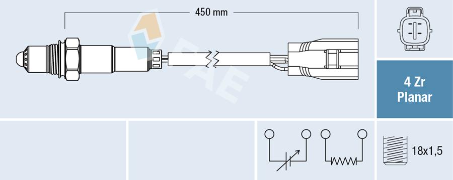 FAE 77644 Oksijen Sensoru Mitsubishi Lancer 2008> Katalizatorun Onundeki