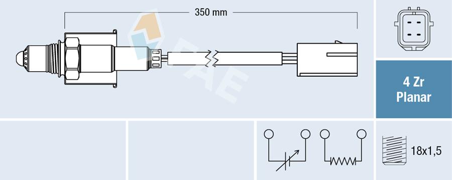 FAE 77661 Oksijen Sensörü Katalizatör Chevrolet Aveo 08> 1.4 Dohc Ldt