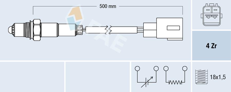 FAE 77767 Oksijen Sensoru Toyota Corolla 1.6 1.8 Vvt I 2002-2006 Avensis 1.6 Vvt I 2003-2008 T25 - Zz123 /