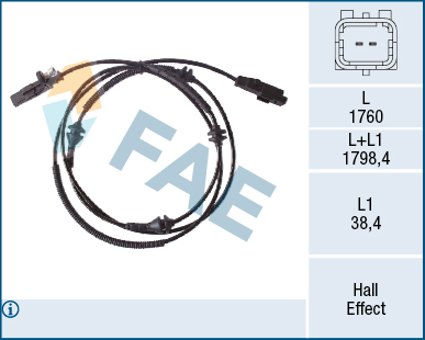 FAE 78518 Abs Tekerlek Hiz Sensörü Arka Psa 407 1.8 16v-2.0 16v-2.2 16v 04-