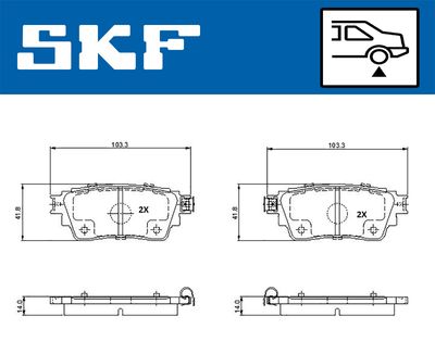SKF VKBP91317 Arka Fren Balata Mistubishi Eclipse Cross 1.5l 4b40 Gk1w 18-20 / Outlander 2.0l 2.2l 4j11 4n14 Gf6w Gf7w 12-> Elektrikli Park Sistemli Araçlar İçin
