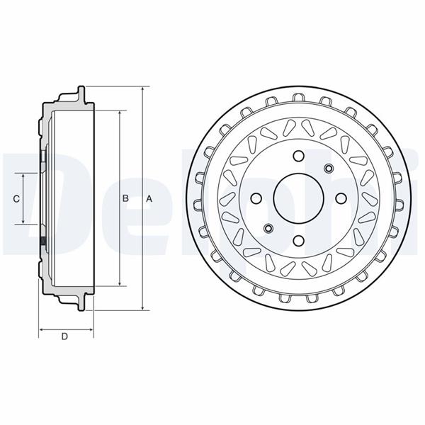 DEL-BF663 Fren Kampanasi Arka Fiat 500 2020-