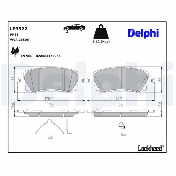 DELPHI LP3922 Fren Balatasi Ön Mazda Cx60 2022