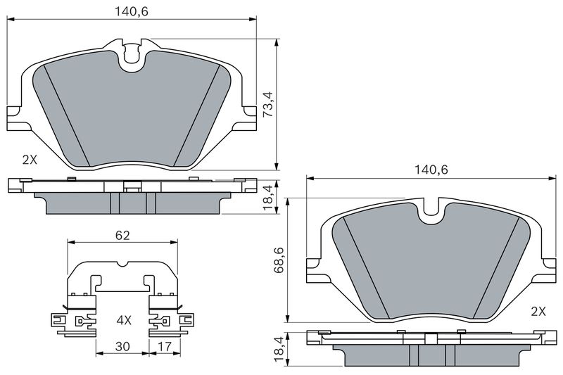 BOSCH 0986460279 Fren Balatasi On Bmw F70 F74 U06 U12 U11 U10 . Mini J05 F67 J01 U25 F65 F66