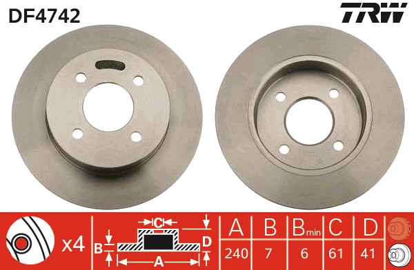 HLL-8DD 355 106-461 Fren Diski Arka Duz (240-4)-(Nissan  Micra-K11 92/02 )