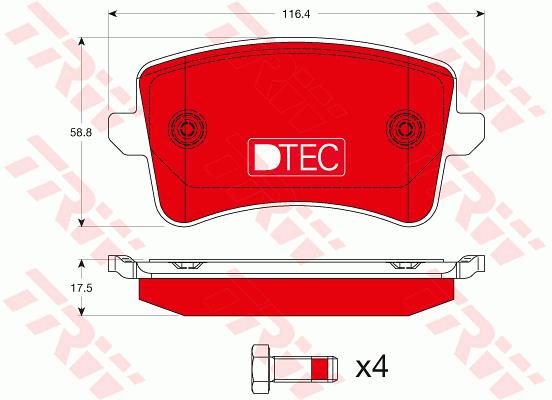 TRW GDB1765DTE Disk Balata Arka Aks Audi A4 Allroad B8 8kh -A4 B8 8k2 -A4 B8 Avant 8k5 -A5 8t3 -A5 Convertible 8f7 -A5 Sportback 8ta -Q5 8rb -Q5 Van 8rb Audi - Faw-Audi A4l B8 828 2013->2016