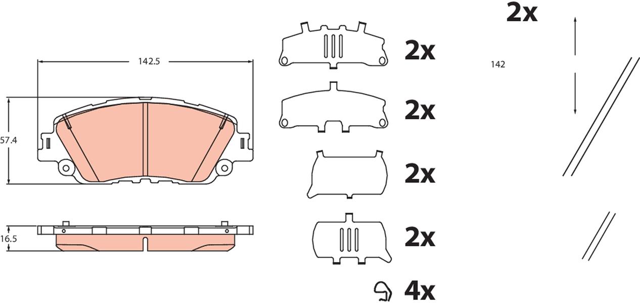 TRW GDB2488 Disk Balata Ön Aks Lexus Es Z10- A10- H10 -Ux Aa1- Ah1- Ma1 Toyota Camry V7- Va7- Vh7 -Noah/Voxy Iv R9 -Rav 4 V A5- H5 -Rav 4 V Van A5- H5 2018->