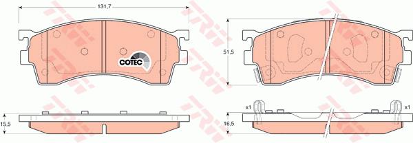 TRW GDB3209 Disk Balata Ön Aks Ford Asia Oceania Laser / Laser Lidea Ba2-Ba3-Ba4-Bj2 -Laser Hatchback Ba3-Bf 3-Bf4-Bg3-Bj4 Ford Australia Laser Hatchback Kn -Laser Hatchback Kq-Kn Iii -Laser Saloon Kn -Las