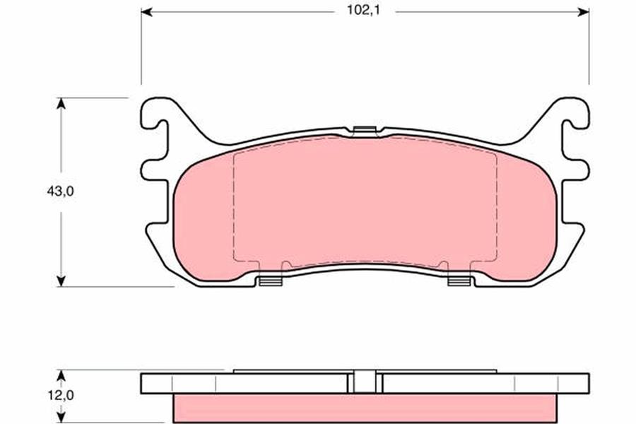 TRW GDB3319 Disk Balata Arka Aks Ford Asia Oceania Laser / Laser Lidea Ba2-Ba3-Ba4-Bj2 -Laser Hatchback Ba3- Bf3-Bf4-Bg3-Bj4 -Liata Bj2-Bn2 -Liata Hatchback Mazda 323 C V Ba -323 F V Ba -323 S V Ba 1994->