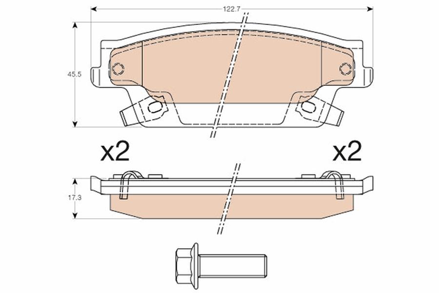TRW GDB4452 Disk Balata Arka Aks Cadillac Srx Cadillac Sgm Sls S6d 2004->2008