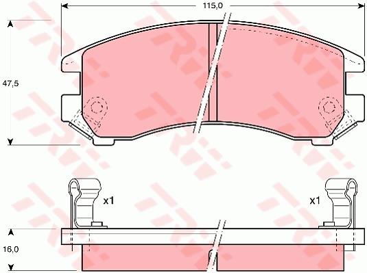 TRW GDB882 Disk Balata Ön Aks Holden Astra Hatchback Ld -Astra Saloon Ld Nissan 180sx Coupe S13 -Cherry Iv Hatchback N13 -Cherry Iv Saloon N13 -Exa Targa N13 -Sunny I B11 -Sunny Ii N13-B12 -Sunny Ii Hat