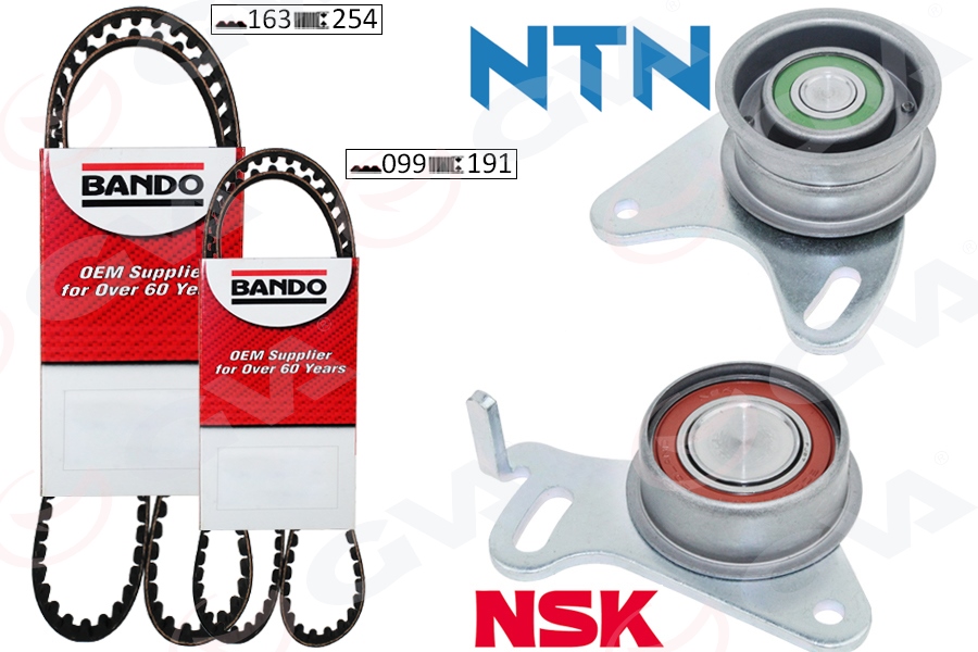 GVA 59T9173B Triger Kayiş Seti Eksantrik Seti Hyundai H100 Starex 2.5l D4bb D4bf 97-> / Kia K2500 2.5l D4bh 03- > / Mitsubishi L300. L200 2.5l 4d56 K64t K74t 96-07 / Pajero 2.5l 4d56 94-> 2 Kayiş 2 Rulman 16