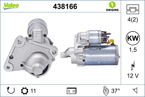VALEO 438166 Marş Motoru Komple Grandland-Partner-Berlingo-P206-P207-P208-P307-P308-P407-P508-P2008-P3008- P5008-Expert-Jumpy-Xsara-C1-C2-C3-C4-C5-Ds3-Ds4-Ds5 1.4-1.6 Hdi