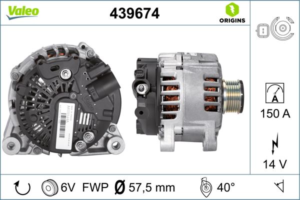 SPG-ALT1035 Alternator (V Tipi) 12v 150a 6pk (Alt8722) Partner Expert Boxer / Berlingo Jumpy Jumper (Dizel Araclar Icin)