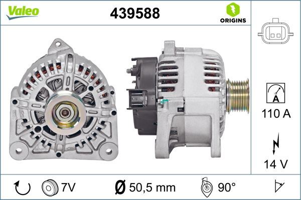VALEO 439588 Alternatör 110a Mgn Ii-Scenic Ii 1.9 Dci 05-08 F9q.8.03/F Ac