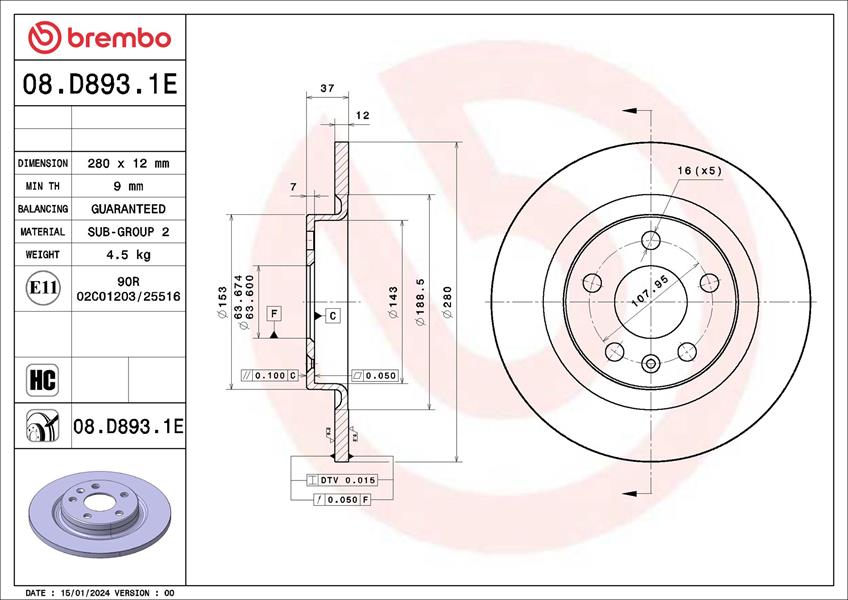 BREMBO KT08075 Kit Disc-Pad Volvo Xc40 536 10/17->